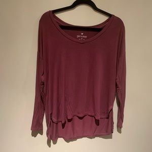 3/$15 purple american eagle long sleeve
